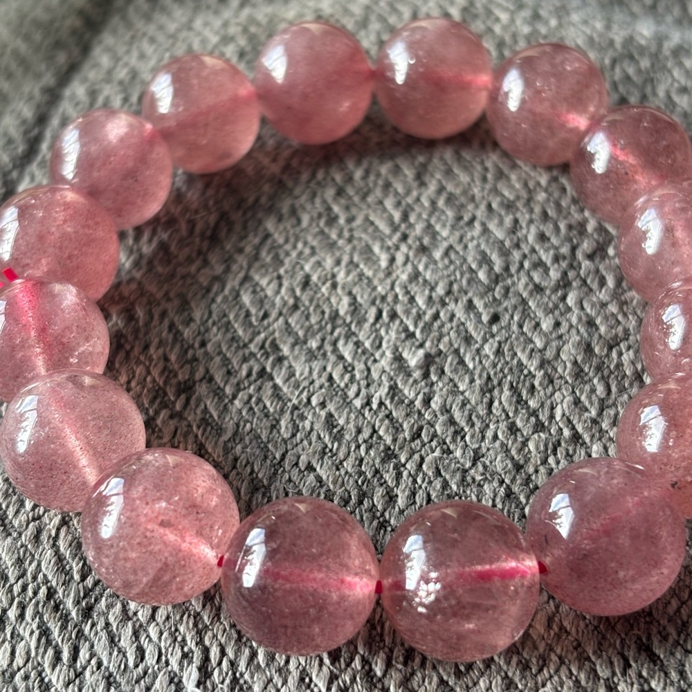 Strawberry Quartz Beaded Bracelet